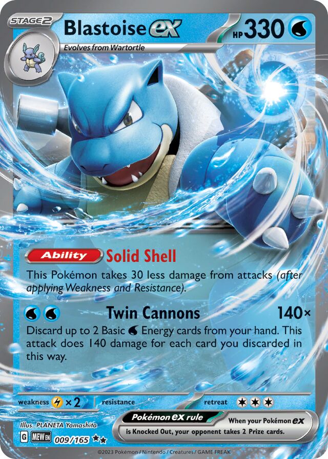 Blastoise ex: Scarlet & Violet 151 009/165 - Pokemon Single Card
