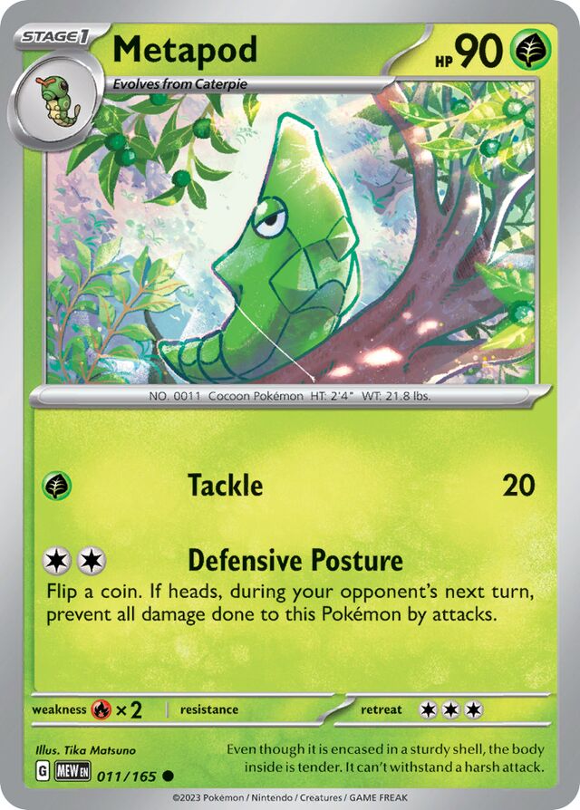 Metapod: Scarlet & Violet 151 011/165 - Pokemon Single Card