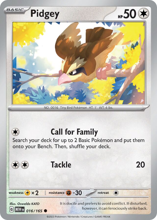 Pidgey: Scarlet & Violet 151 016/165 - Pokemon Single Card