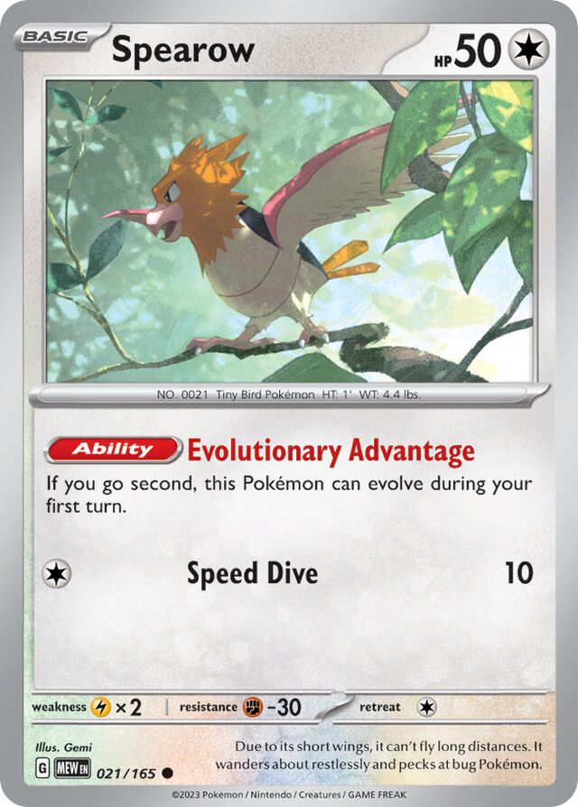 Spearow: Scarlet & Violet 151 021/165 - Pokemon Single Card