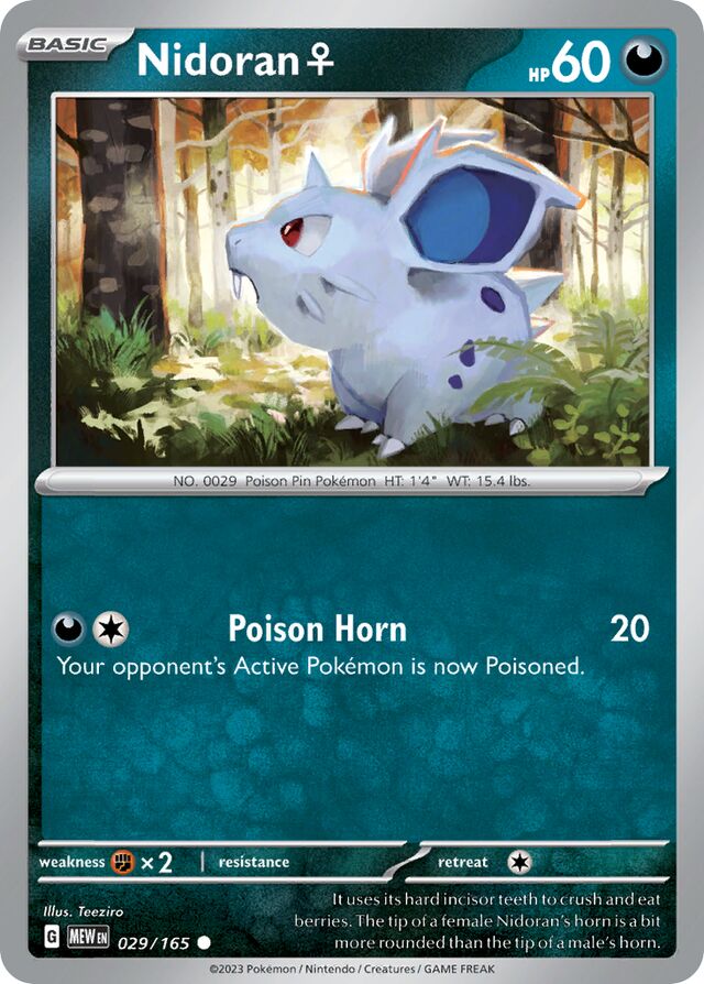 Nidoran ♀: Scarlet & Violet 151 029/165 - Pokemon Single Card