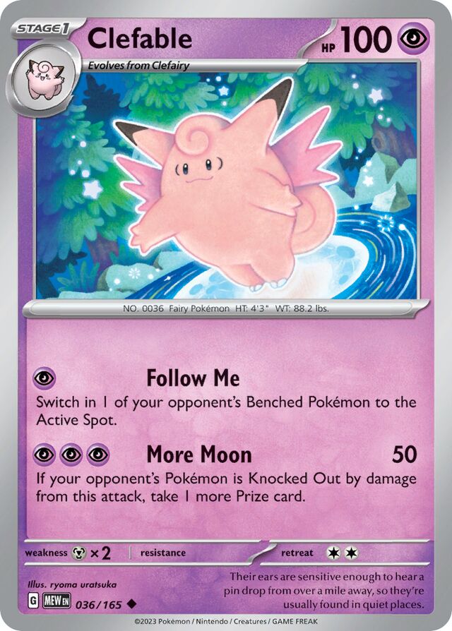 Clefable: Scarlet & Violet 151 036/165 - Pokemon Single Card