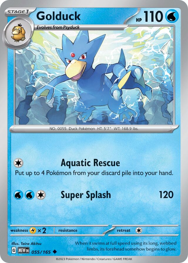 Golduck: Scarlet & Violet 151 055/165 - Pokemon Single Card
