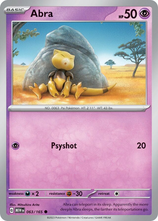 Abra: Scarlet & Violet 151 063/165 - Pokemon Single Card
