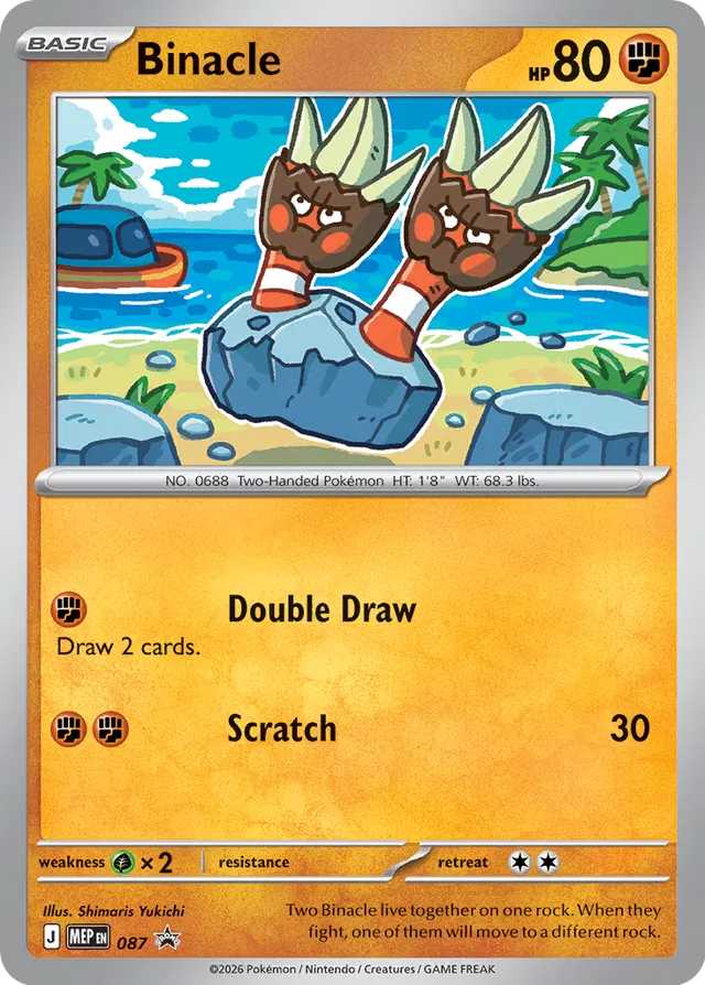 Binacle Mega Evolution Black Star Promo 087 - Pokemon Single Card