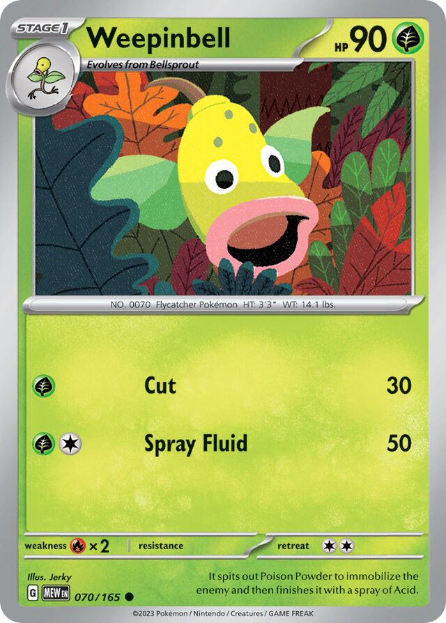 Weepinbell: Scarlet & Violet 151 070/165 - Pokemon Single Card