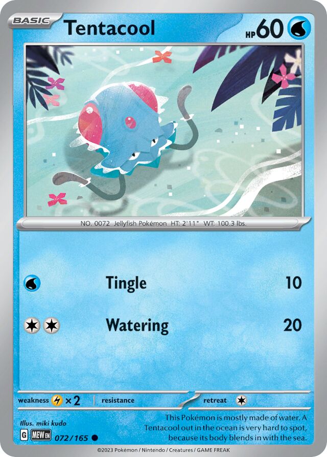 Tentacool: Scarlet & Violet 151 072/165 - Pokemon Single Card