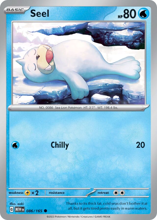 Seel: Scarlet & Violet 151 086/165 - Pokemon Single Card