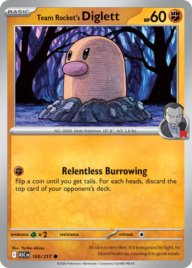 Team Rocket's Diglett: Ascended Heroes 100/217 - Pokemon Single Card
