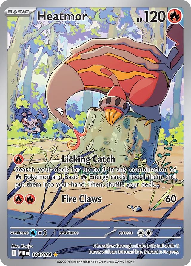 Heatmor 104/086 Illustration Rare - White Flare - Pokemon Single Card