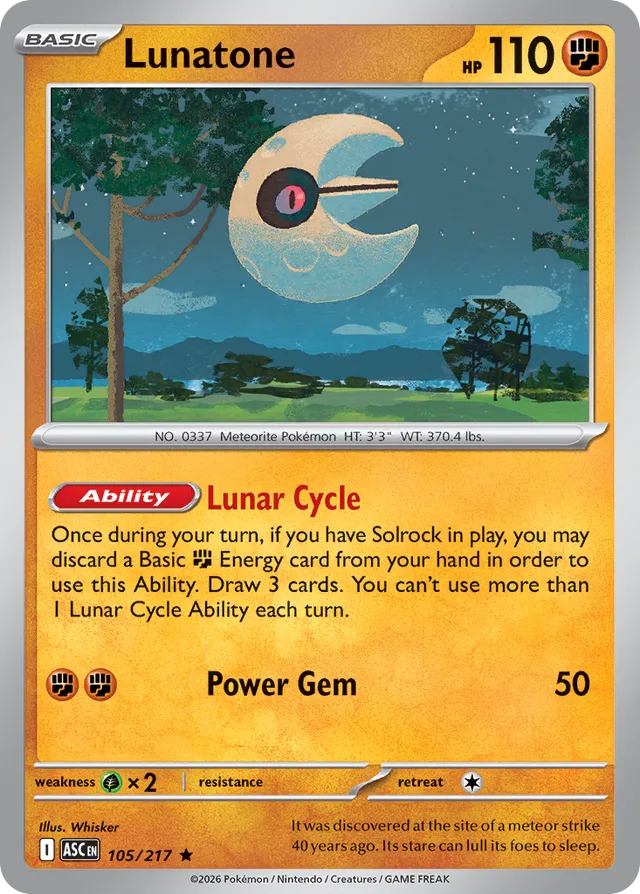 Lunatone: Ascended Heroes 105/217 - Pokemon Single Card