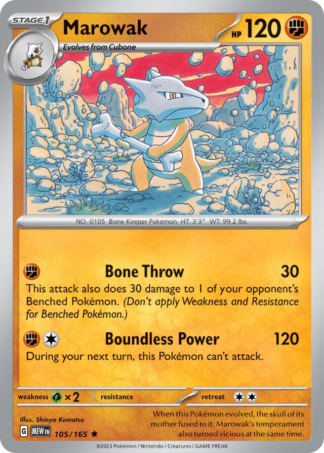 Marowak: Scarlet & Violet 151 105/165 - Pokemon Single Card
