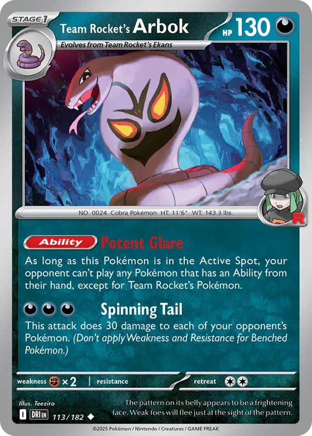 Team Rocket's Arbok: Destined Rivals 113/182 - Pokemon Single Card
