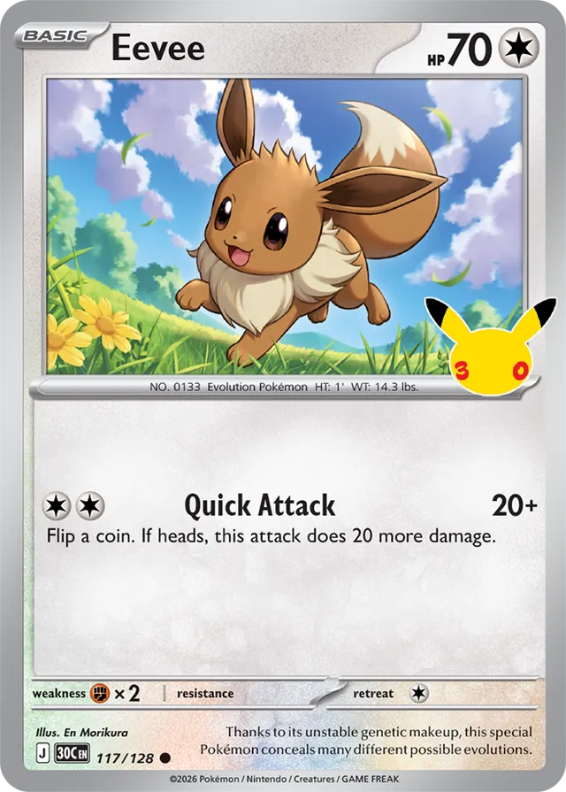 Eevee: 30th Celebration 117/128 - Pokemon Card