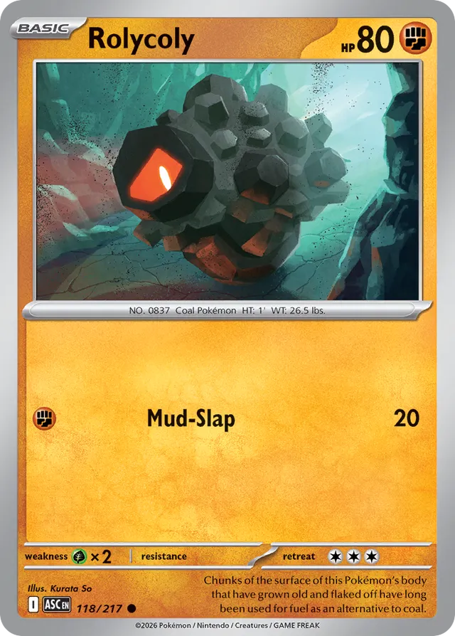 Rolycoly: Ascended Heroes 118/217 - Pokemon Single Card