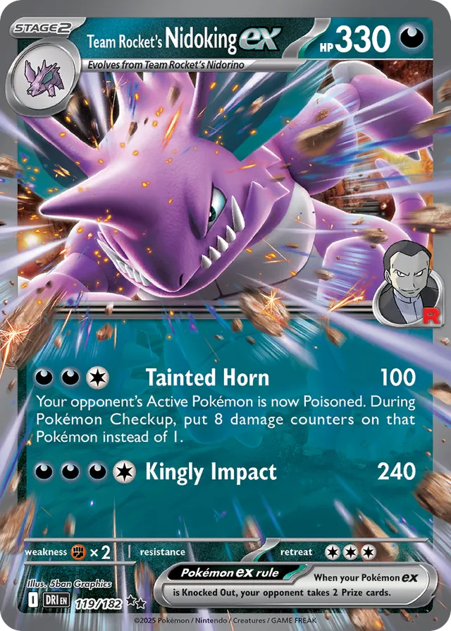 Team Rocket's Nidoking ex: Destined Rivals 119/182 - Pokemon Single Card