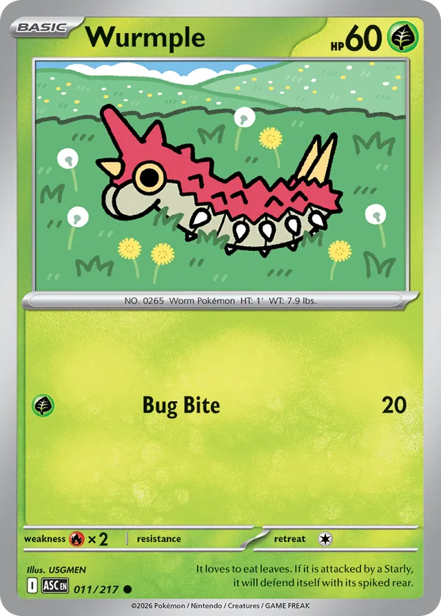 Wurmple: Ascended Heroes 011/217 - Pokemon Single Card