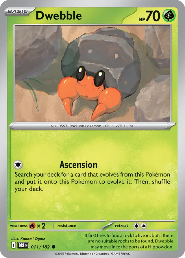Dwebble: Destined Rivals 011/182 - Pokemon Single Card