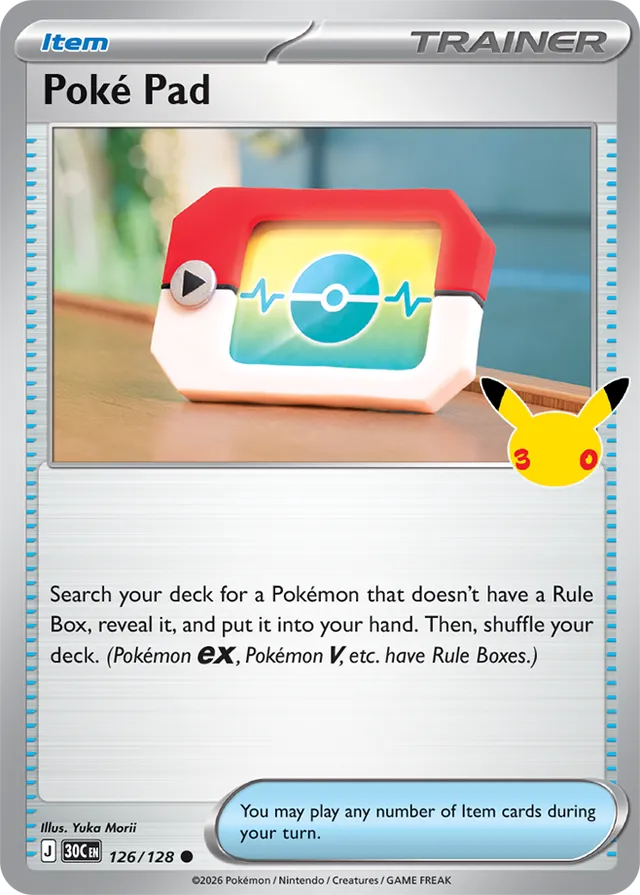 Poké Pad: 30th Celebration 126/128 - Pokemon Card