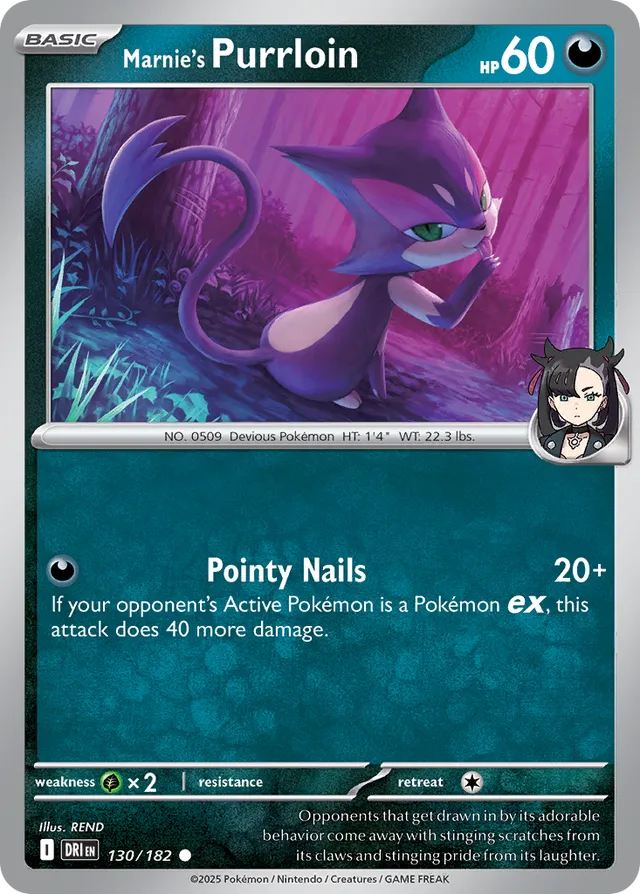 Marnie's Purrloin: Destined Rivals 130/182 - Pokemon Single Card