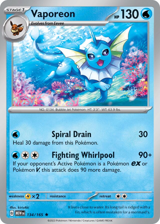 Vaporeon: Scarlet & Violet 151 134/165 - Pokemon Single Card