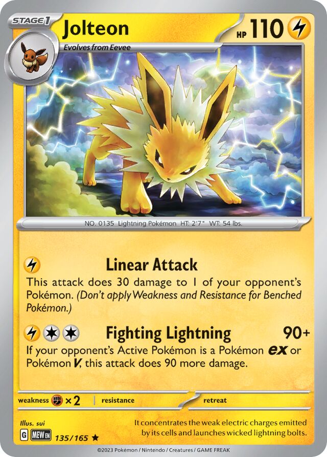 Jolteon: Scarlet & Violet 151 135/165 - Pokemon Single Card