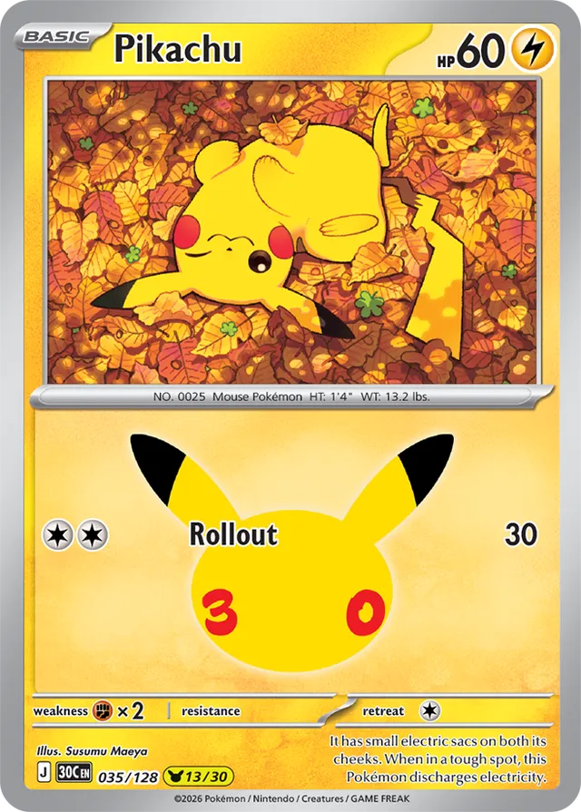 Pikachu: 30th Celebration 035/128 - 13/30 - Pokemon Card