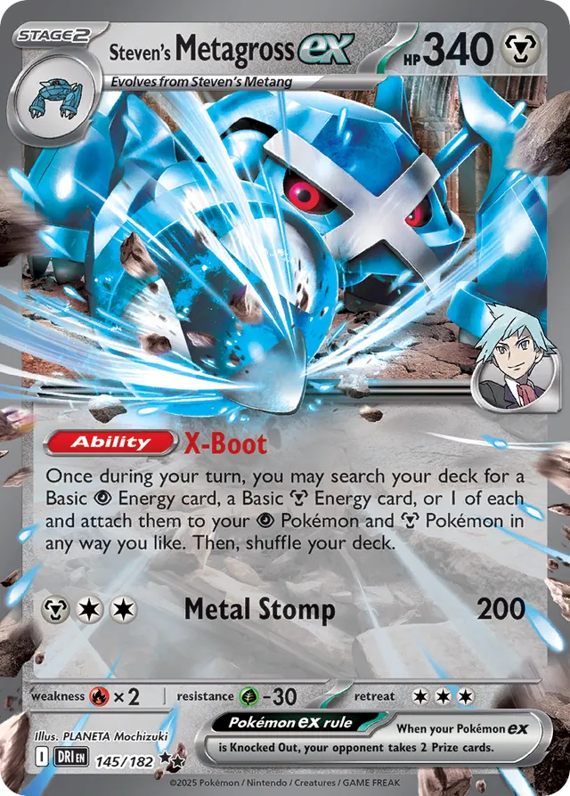 Steven's Metagross ex: Destined Rivals 145/182 - Pokemon Single Card