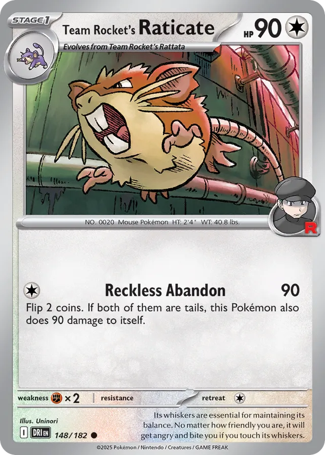 Team Rocket's Raticate: Destined Rivals 148/182 - Pokemon Single Card