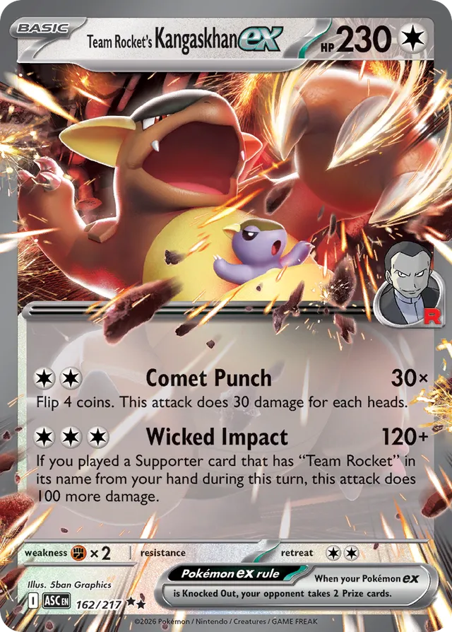 Team Rocket's Kangaskhan ex: Ascended Heroes 162/217 - Pokemon Single Card