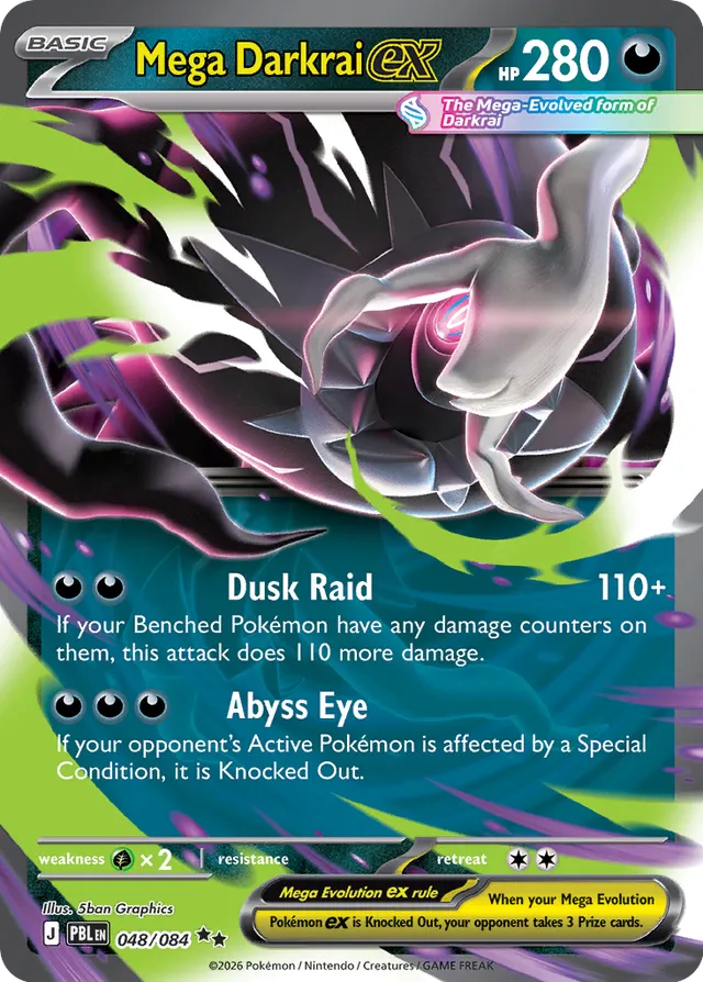 Mega Darkrai ex: Pitch Black 048/084 - Pokemon Single Card