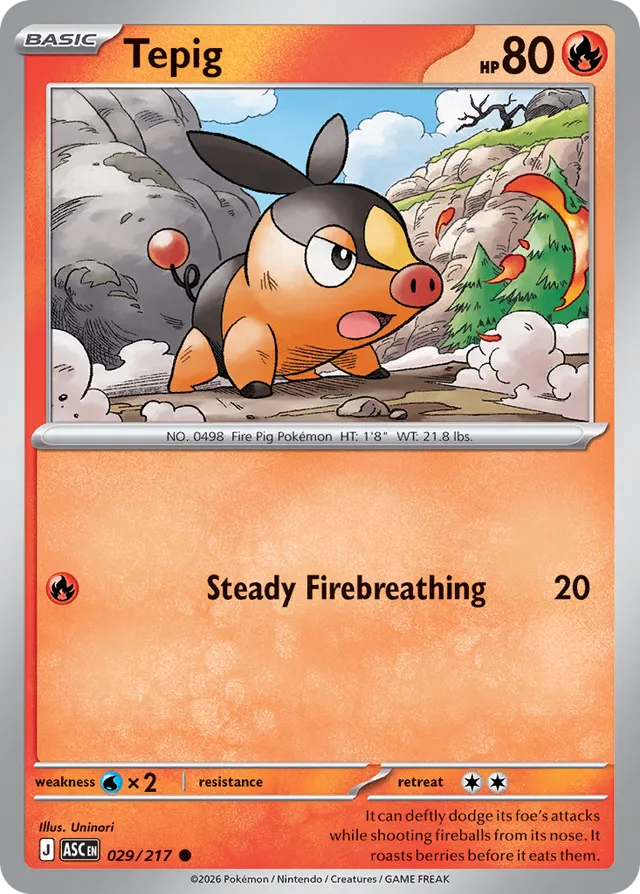 Tepig: Ascended Heroes 029/217 - Pokemon Single Card
