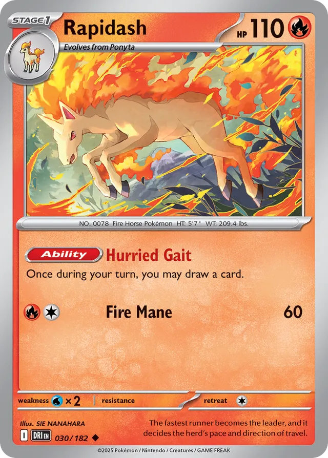 Rapidash: Destined Rivals 030/182 - Pokemon Single Card