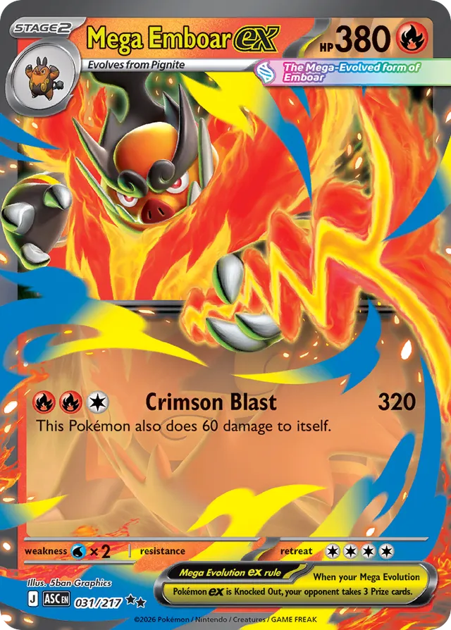 Mega Emboar ex: Ascended Heroes 031/217 - Pokemon Single Card
