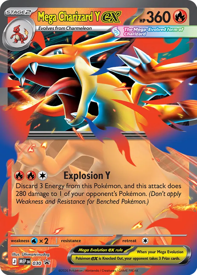 Mega Charizard Y ex Mega Evolution Black Star Promo 030 - Pokemon Single Card