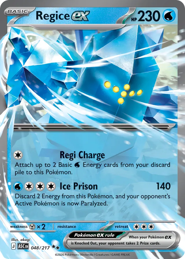 Regice ex: Ascended Heroes 048/217 - Pokemon Single Card