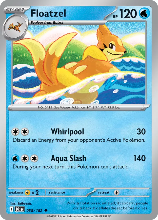 Floatzel: Destined Rivals 058/182 - Pokemon Single Card