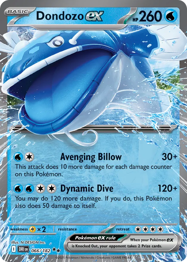 Dondozo ex: Destined Rivals 066/182 - Pokemon Single Card