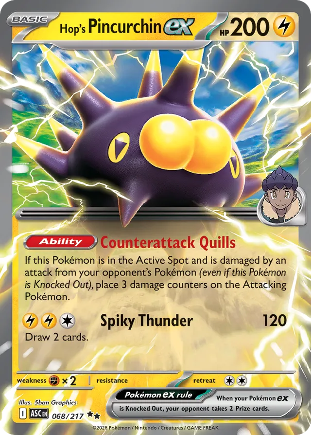 Hop's Pincurchin ex: Ascended Heroes 068/217 - Pokemon Single Card