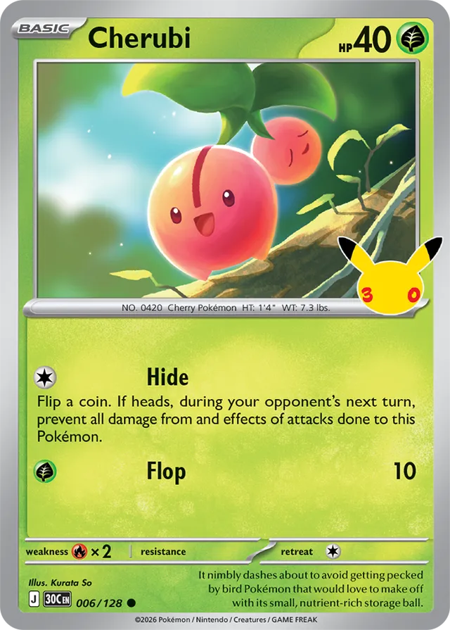 Cherubi: 30th Celebration 006/128 - Pokemon Card