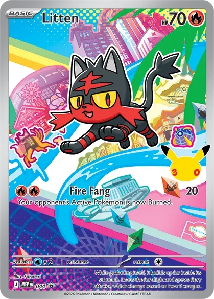 Litten Mega Evolution Black Star Promo 044 - Pokemon Single Card