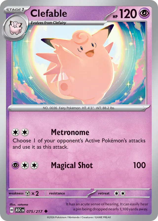Clefable: Ascended Heroes 075/217 - Pokemon Single Card