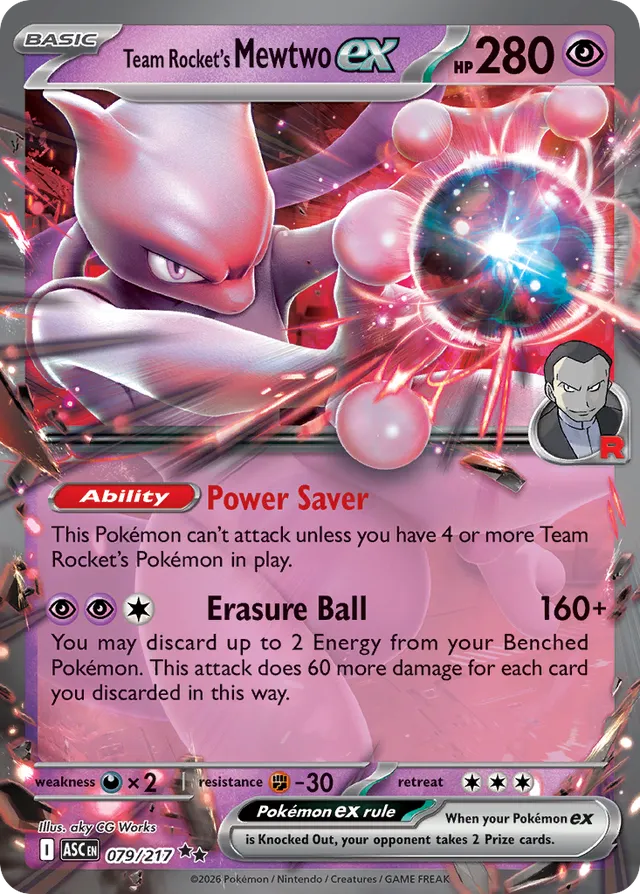 Team Rocket's Mewtwo ex: Ascended Heroes 079/217 - Pokemon Single Card