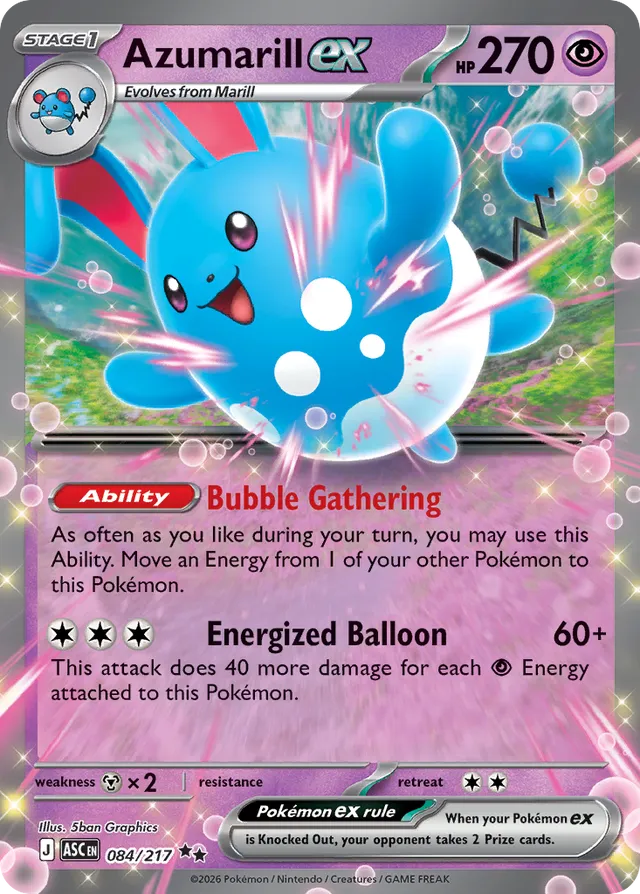 Azumarill ex: Ascended Heroes 084/217 - Pokemon Single Card