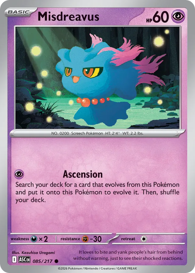 Misdreavus: Ascended Heroes 085/217 - Pokemon Single Card