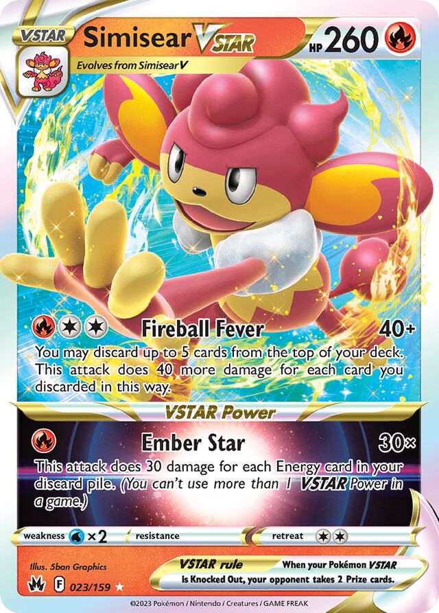 Simisear VSTAR: Crown Zenith 023/159 - Pokemon Single Card