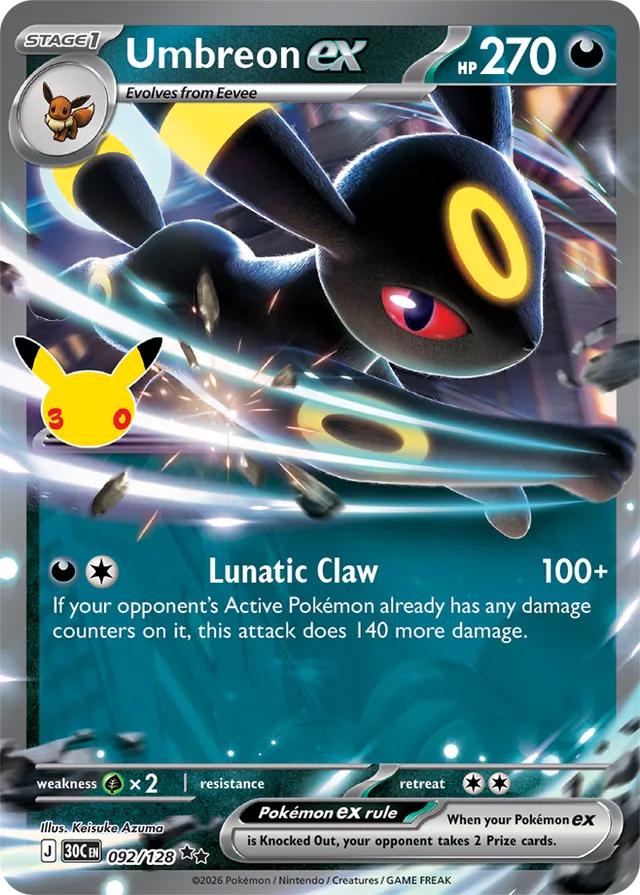 Umbreon ex: 30th Celebration 092/128 - Pokemon Card