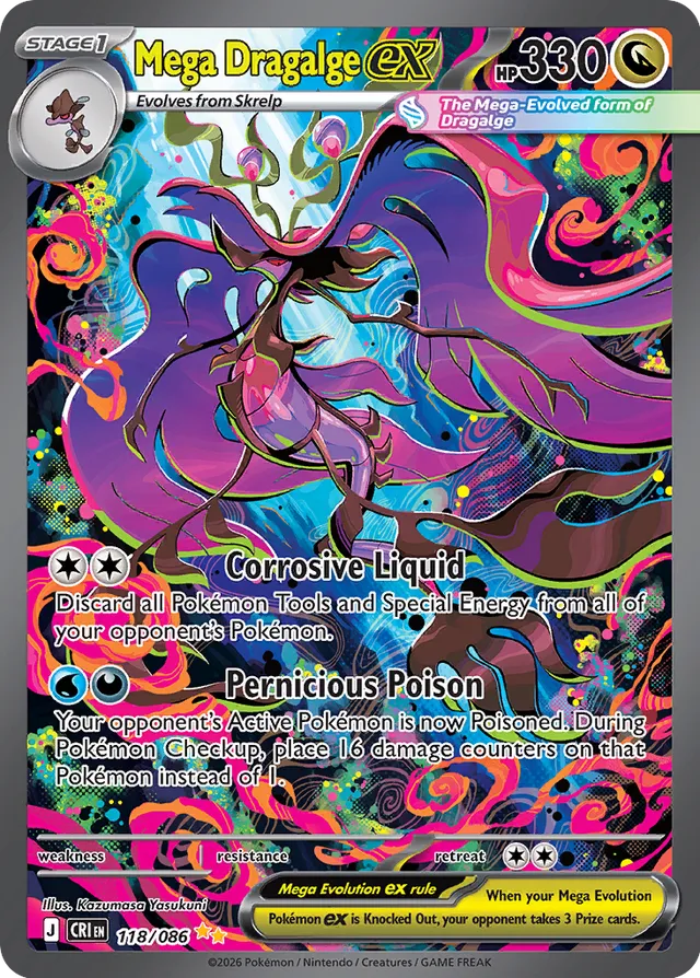 Mega Dragalge ex: Chaos Rising 118/088 - Pokemon Single Card