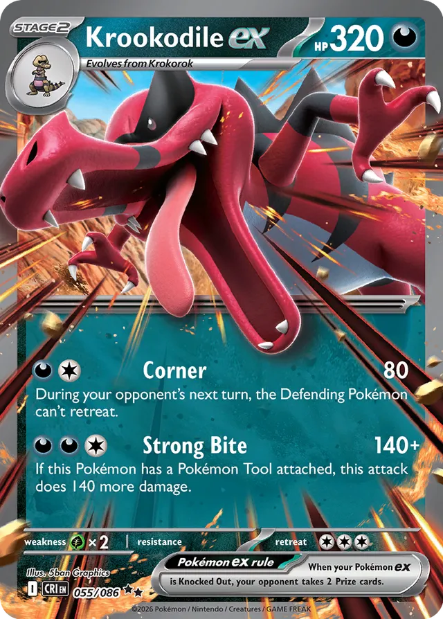 Krookodile ex: Chaos Rising 055/088 - Pokemon Single Card