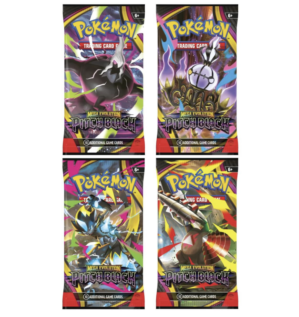 4x Pokemon Mega Evolution - Pitch Black Booster Packs (PRE-ORDER)